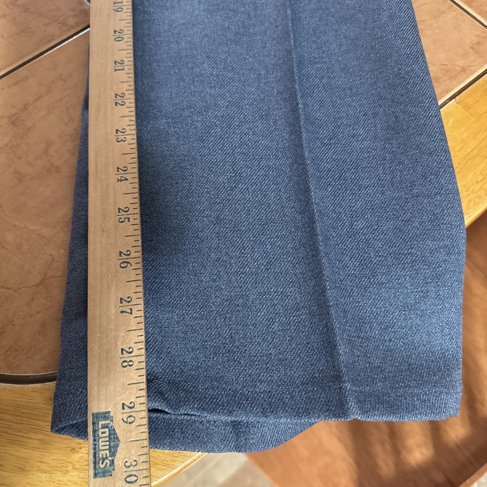 Men's Vintage Levi's 517 Blue Polyester Dress Pants 34 X 29 USA Made Gold Tag - Picture 9 of 10